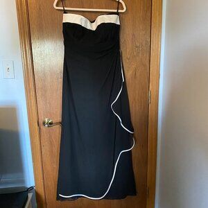 Strapless Black and White Party Dress